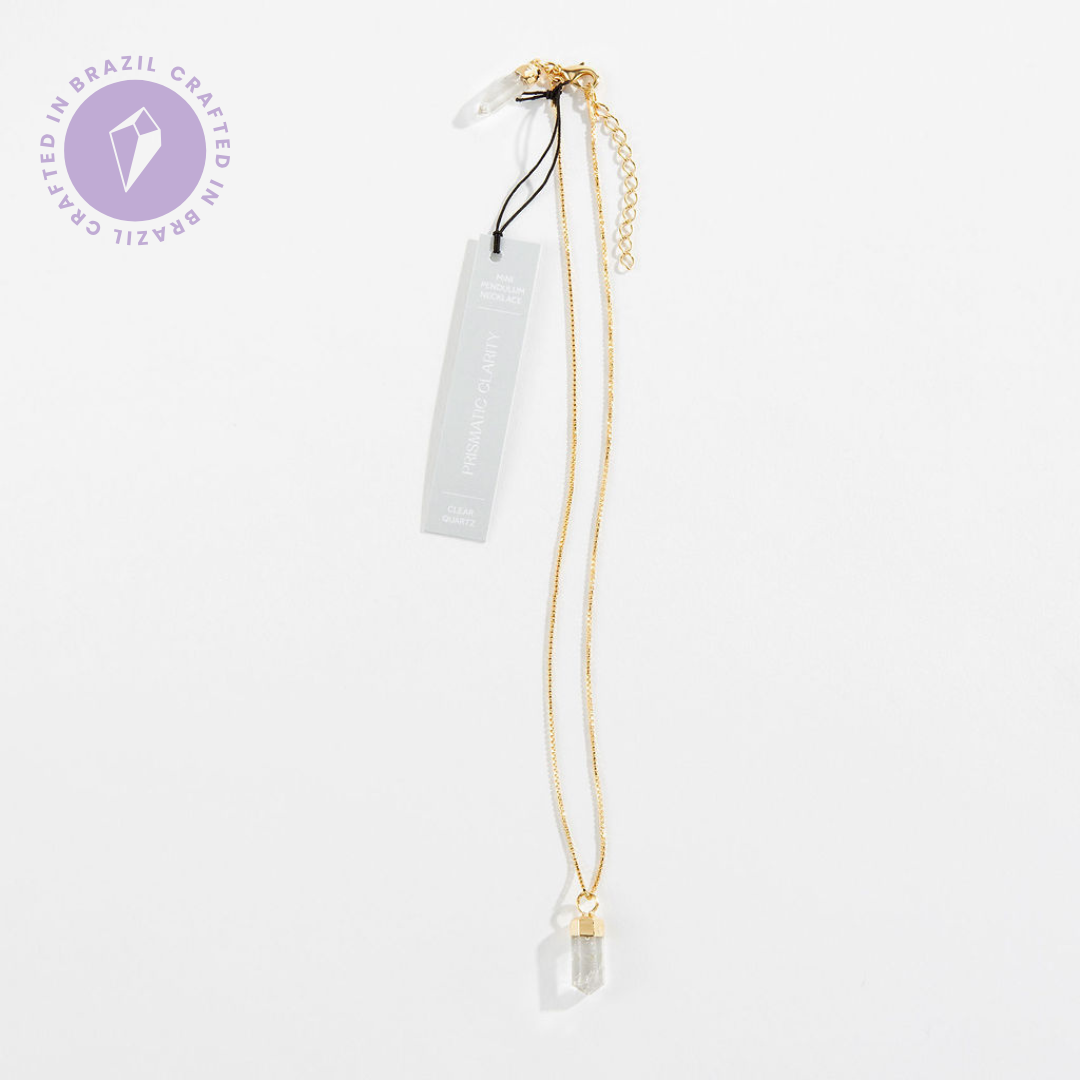 Mini Pendulum Necklace - Clear Quartz