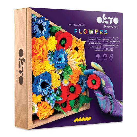 Sensory 3D Art DIY Wood & Craft Clay Kit - Flowers