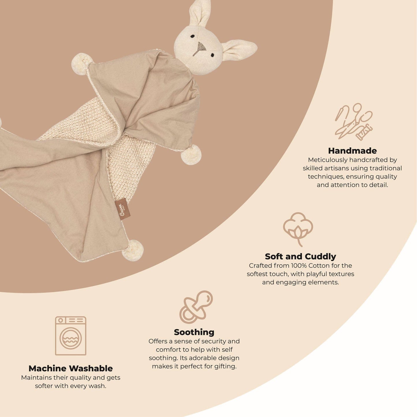 Ollie The Bunny- Avery Organic Cotton Baby Blanket