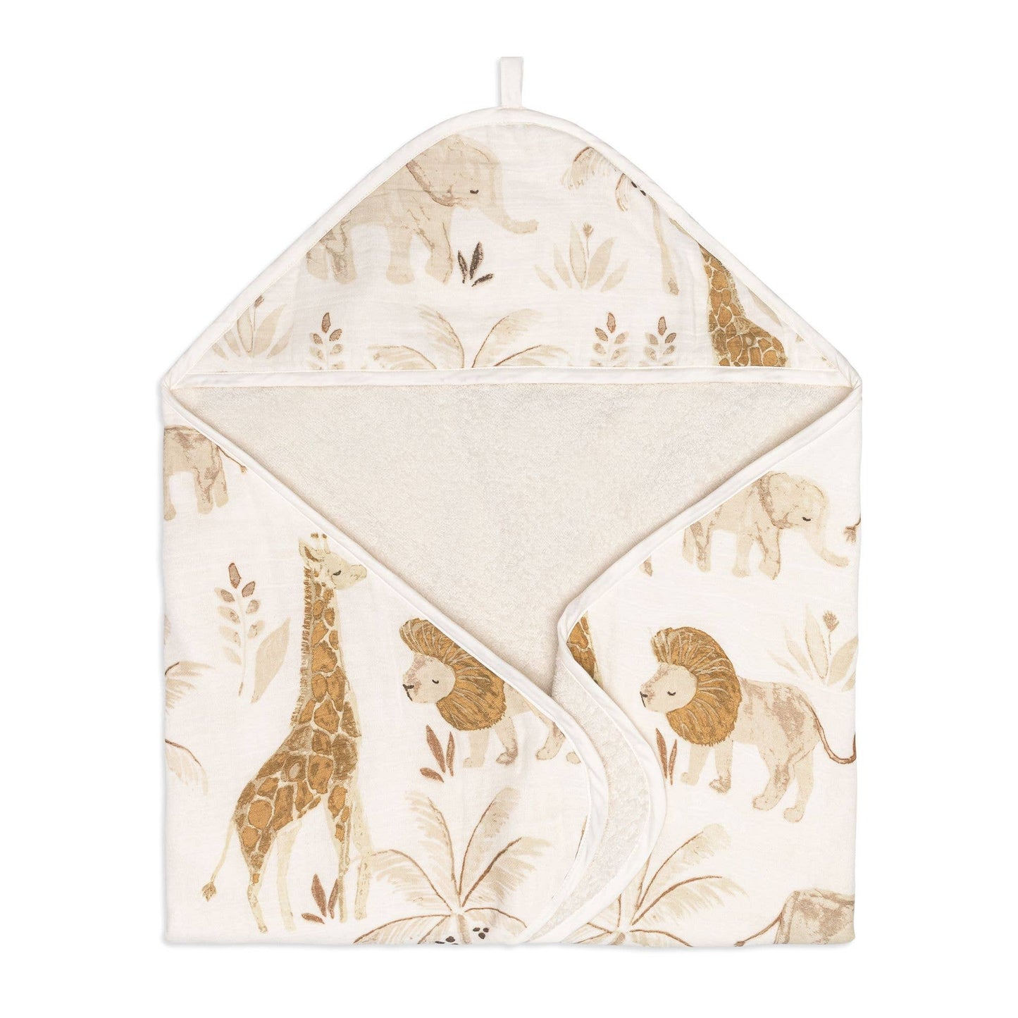 Hooded Cotton Towel- Safari Animals