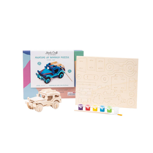 3D Wooden Puzzle with Paint Kit: SUV