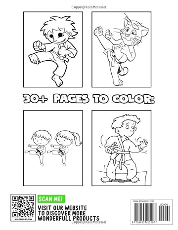 Karate Coloring Book For Kids: Martial Arts Coloring Pages For Boys And Girls