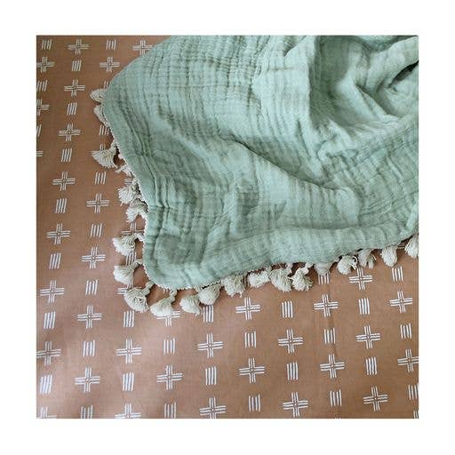 6 Layer Muslin Cotton Baby Blanket- Evergreen