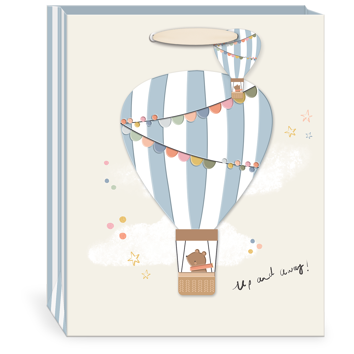 Large Gift Bag With Tip-On - Up and Away Balloon