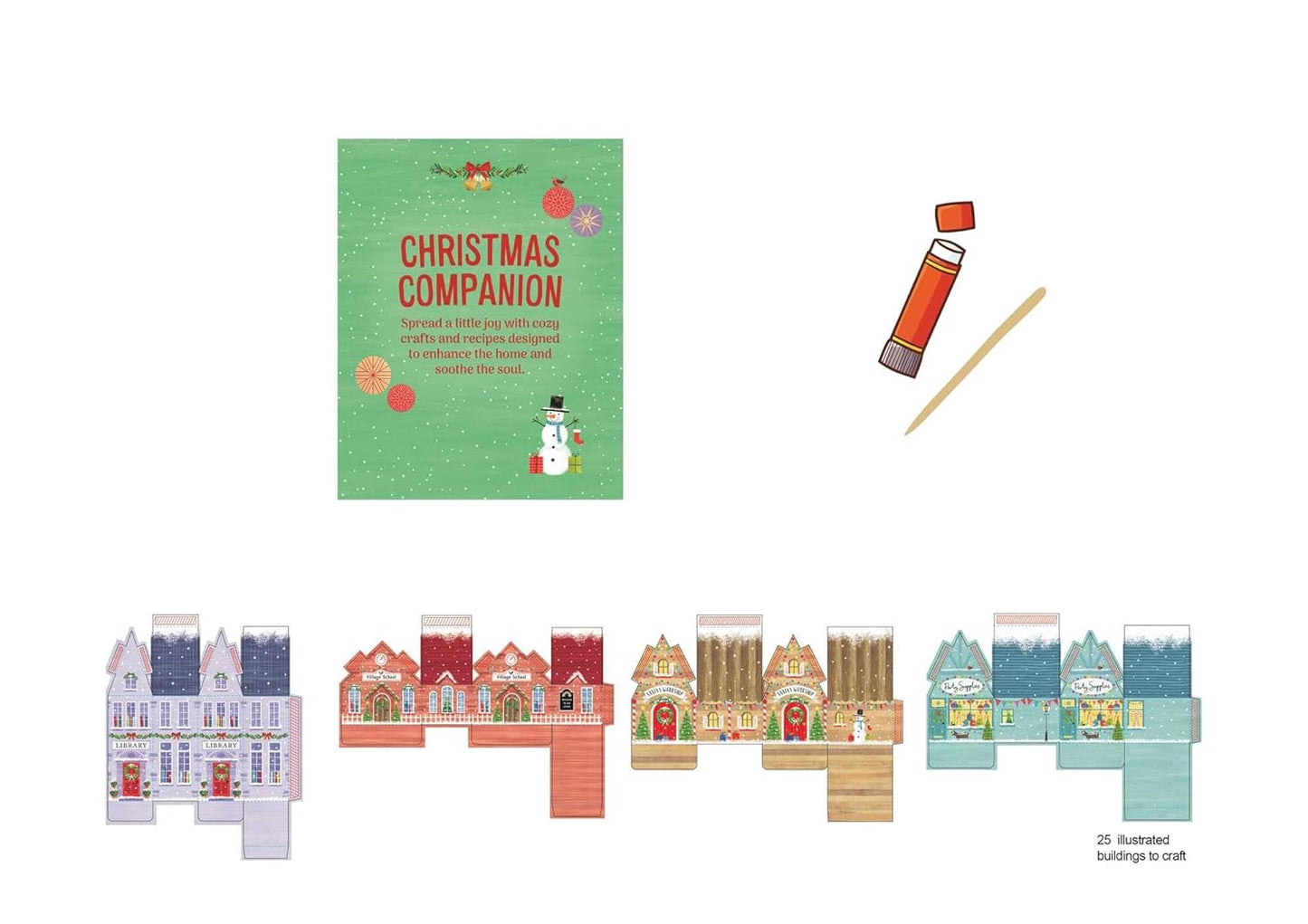 Christmas Village Advent Craft Kit: With 25 Beautifully Illustrated Buildings