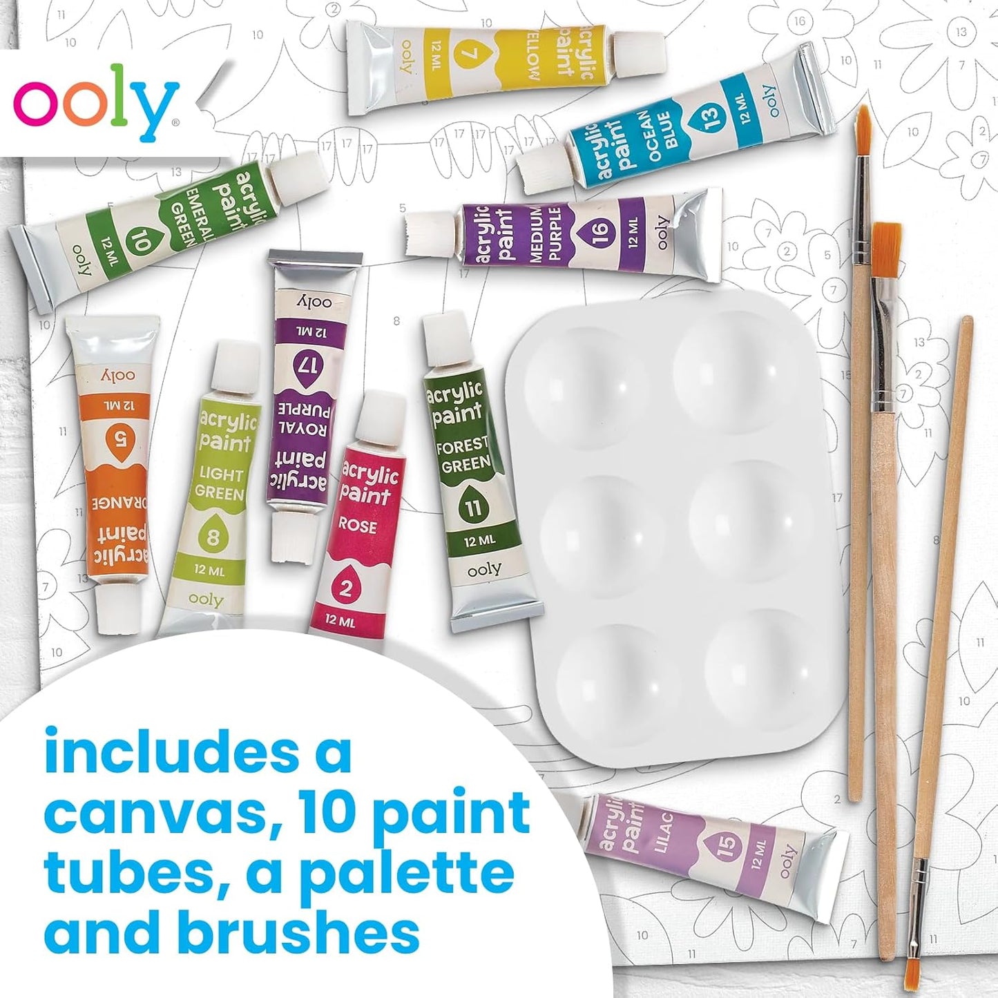 Colorific Canvas Paint by Number Kit - Happy Sloth