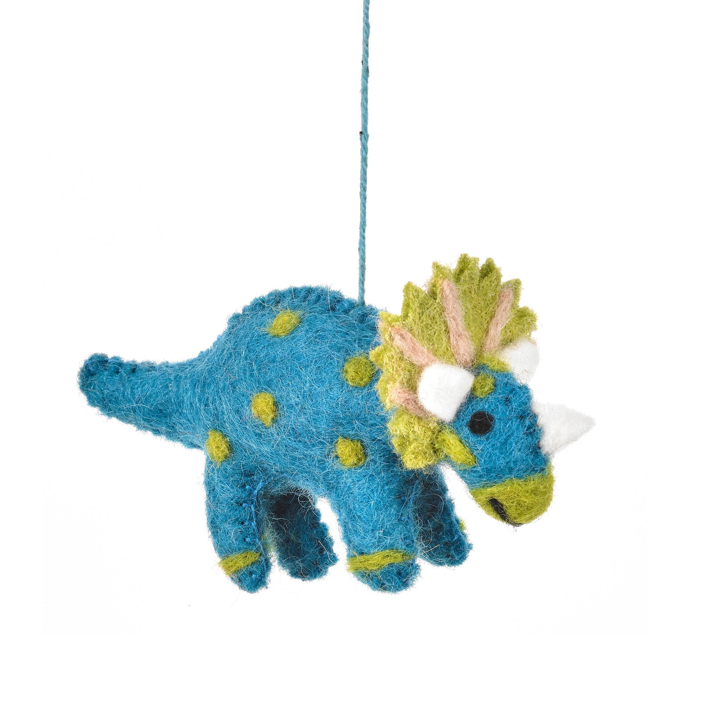 Handmade Felt Tessa Triceratops Dinosaur Christmas Tree Decoration