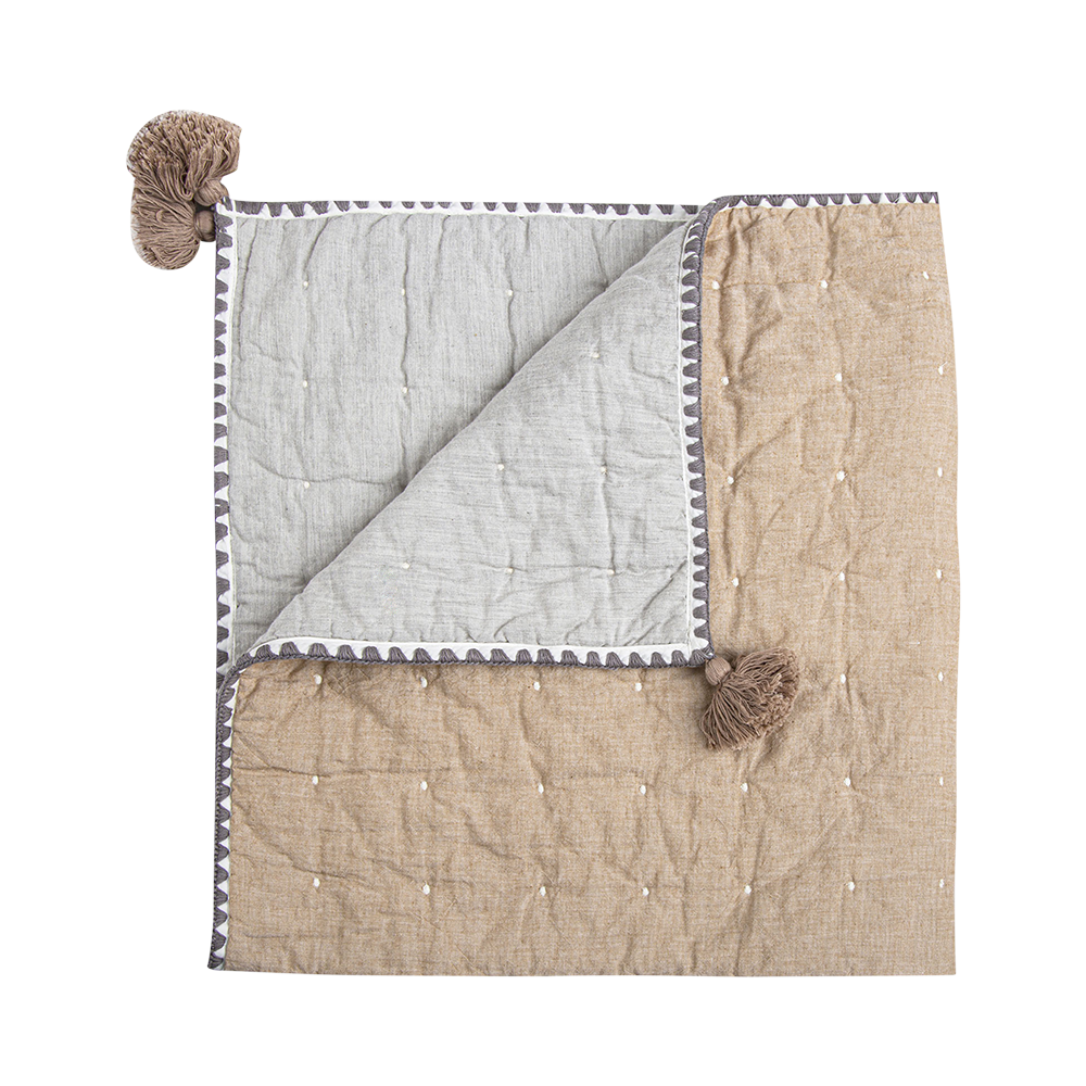 Cotton Quilted Blanket- Ezra Copper