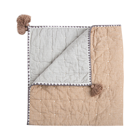 Cotton Quilted Blanket- Ezra Copper