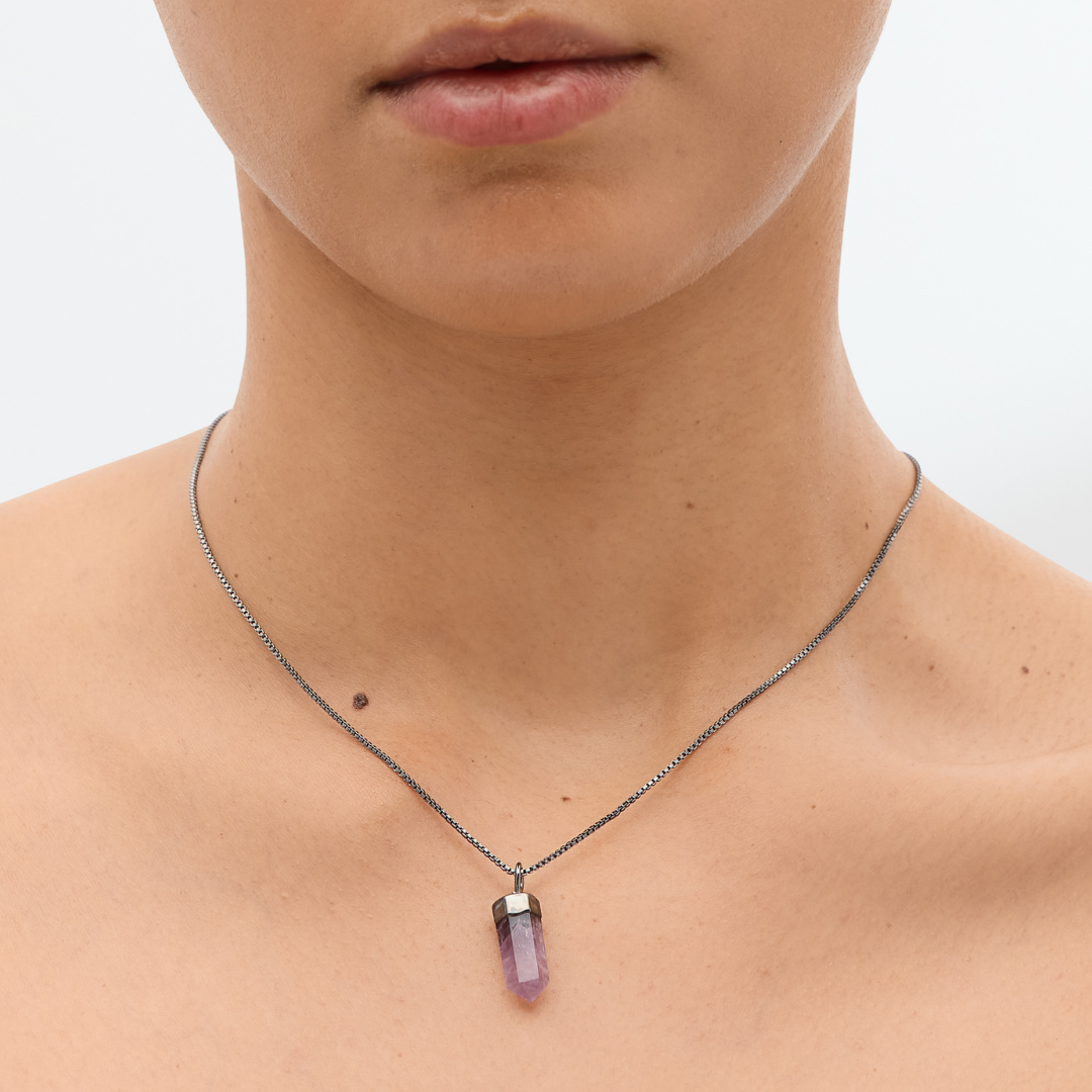 Mini Pendulum Necklace - Amethyst
