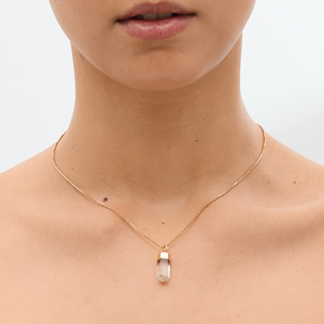Mini Pendulum Necklace - Clear Quartz