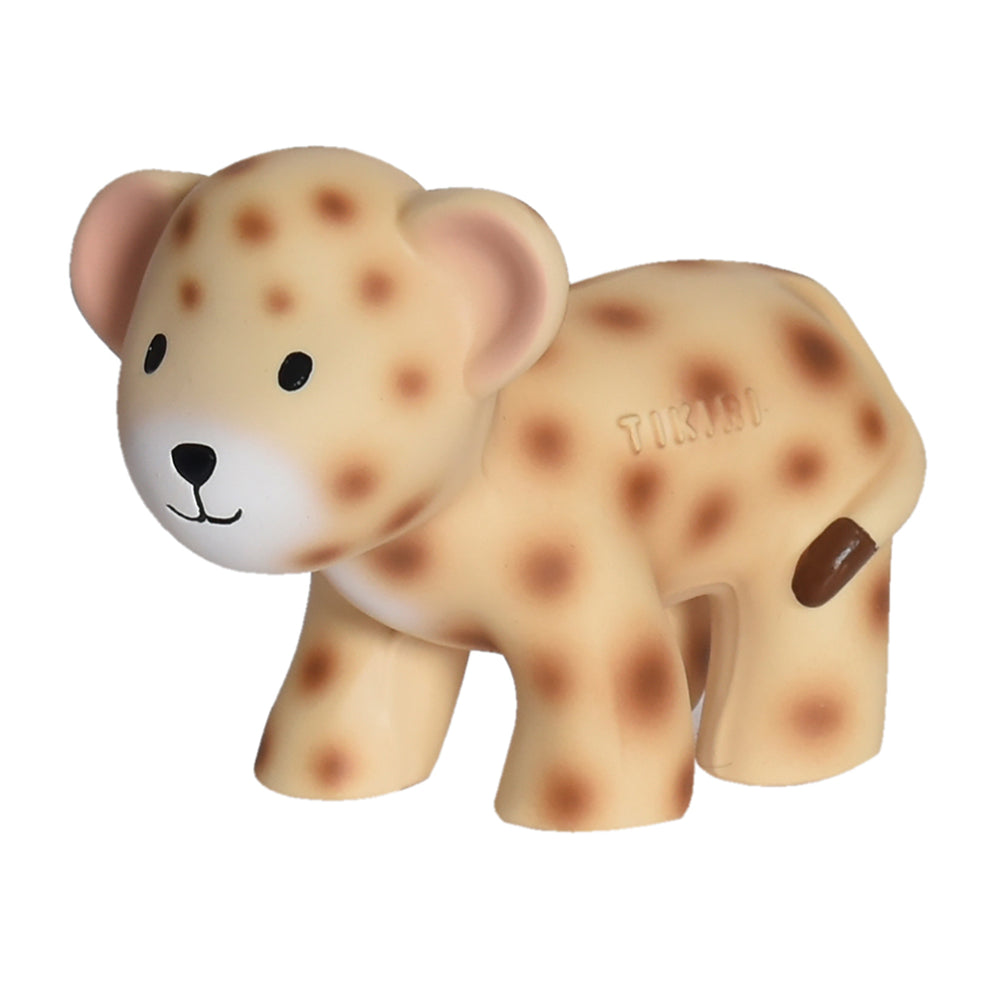 Leopard- Organic Natural Rubber Rattle, Teether & Bath Toy