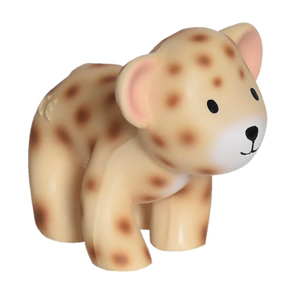 Leopard- Organic Natural Rubber Rattle, Teether & Bath Toy