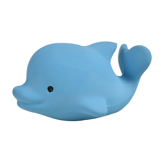 Dolphin- Organic Natural Latex Rubber Rattle, Teether & Bath Toy