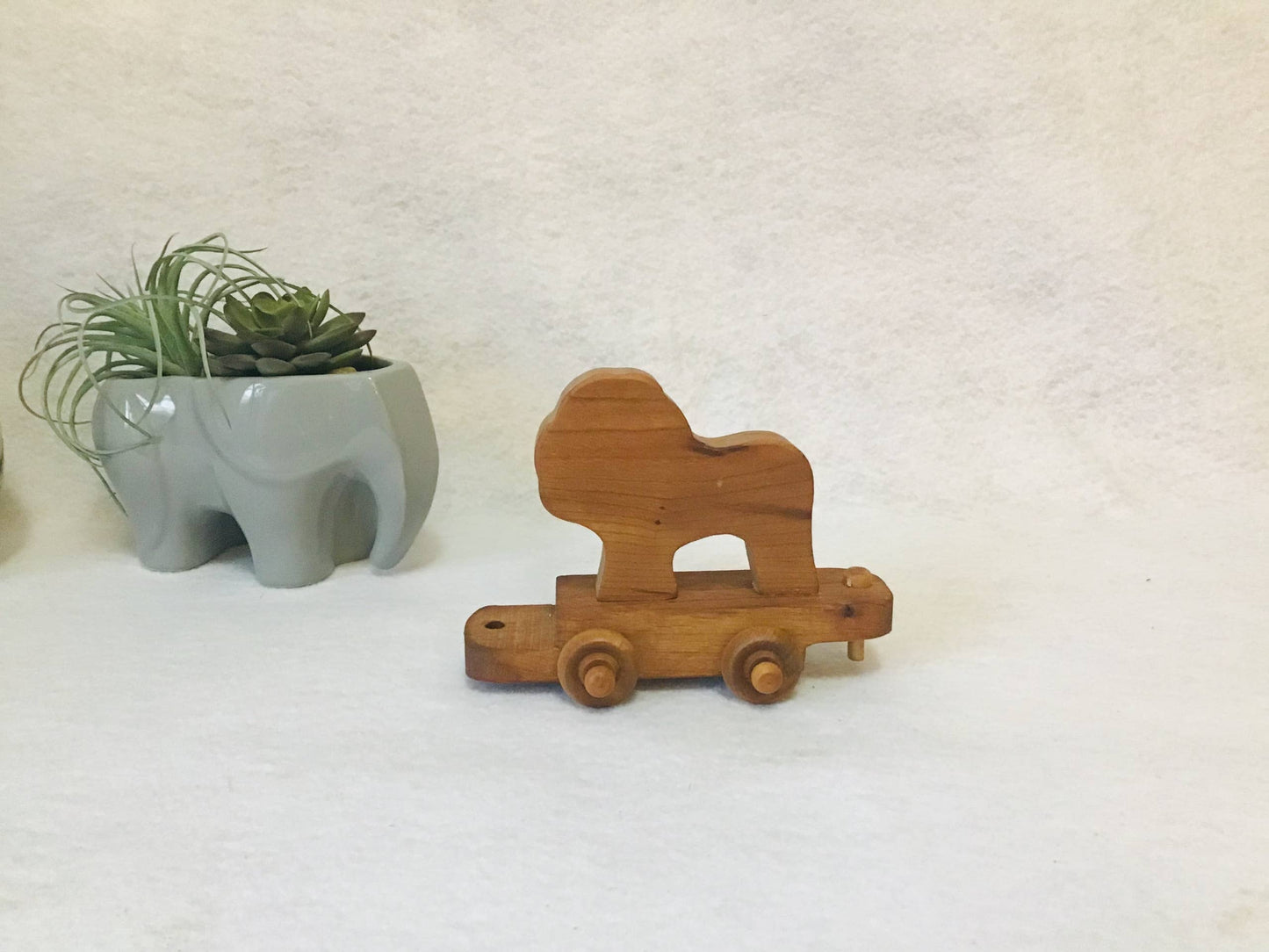 Handmade Wooden Zoo Train Set