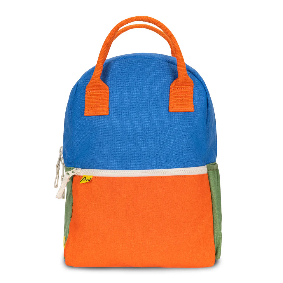 Organic Cotton Kids Backpack - Cobalt Orange