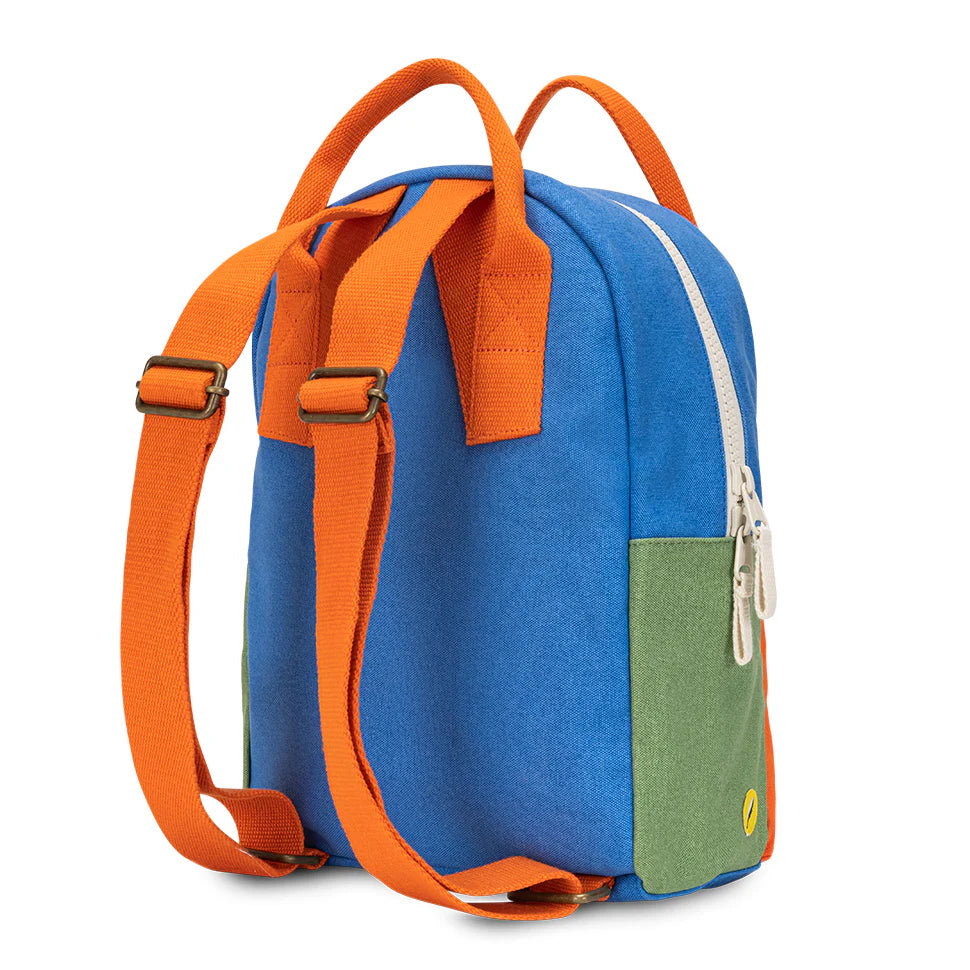 Organic Cotton Kids Backpack - Cobalt Orange