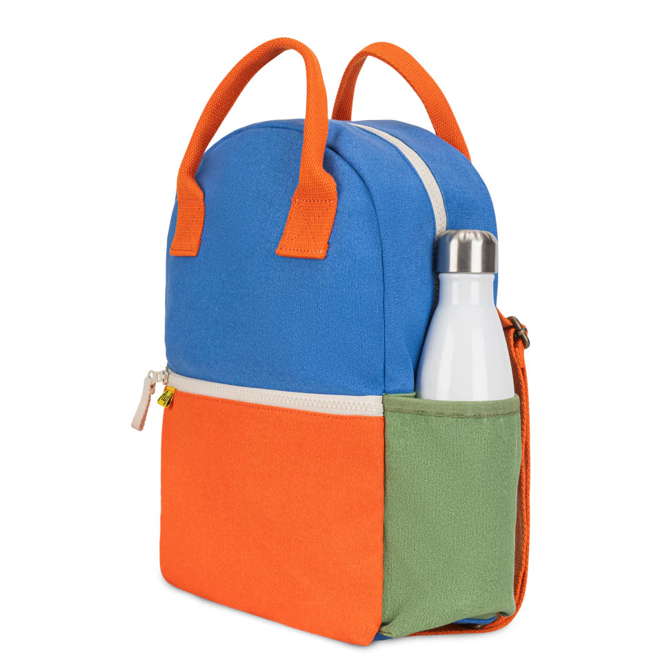 Organic Cotton Kids Backpack - Cobalt Orange