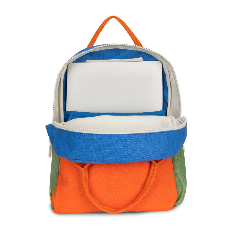 Organic Cotton Kids Backpack - Cobalt Orange