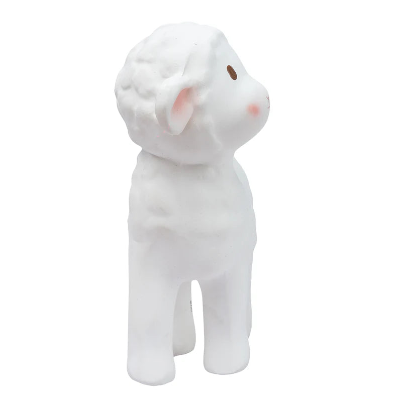 Bahbah Lamb Organic Rubber Teether, Rattle & Bath Toy