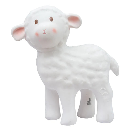 Bahbah Lamb Organic Rubber Teether, Rattle & Bath Toy