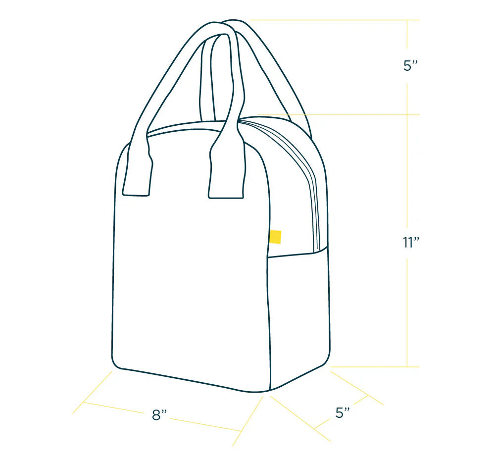 Organic Cotton Lunch Bag - Two Tone Citrus Sky