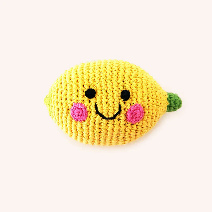 Lemon- Organic Cotton Plush Rattle