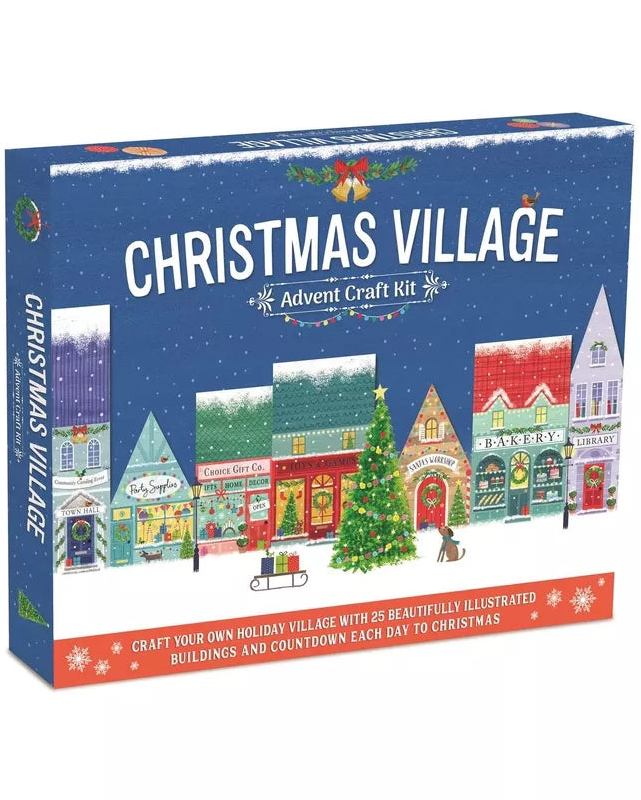 Christmas Village Advent Craft Kit: With 25 Beautifully Illustrated Buildings
