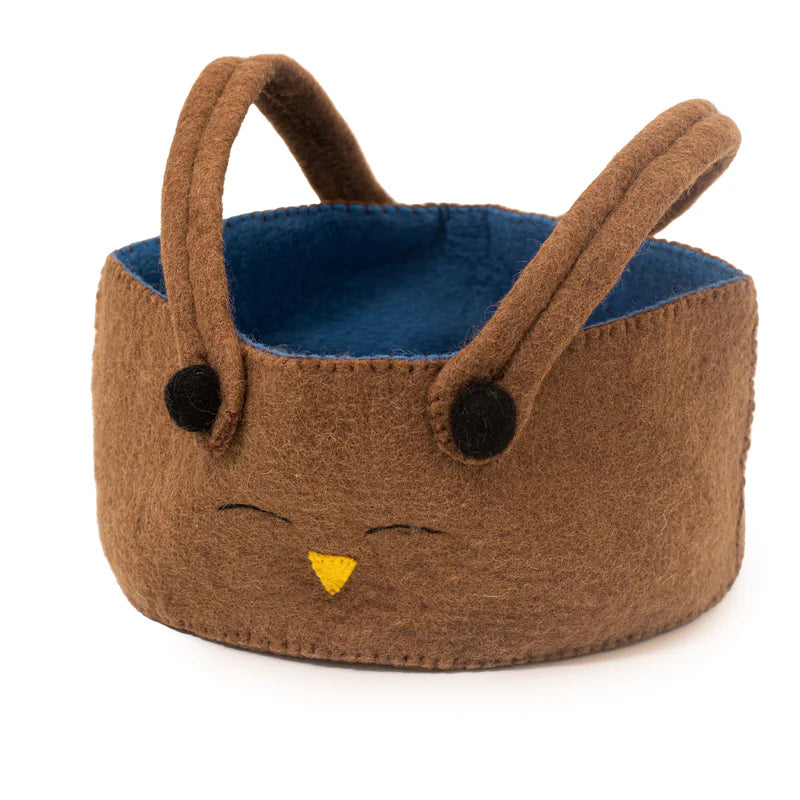 Felt Easter Basket - Brown Chick