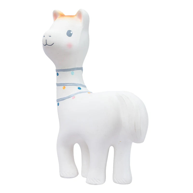 Organic Natural Rubber Rattle, Teether & Bath Toy - Lilith the Llama