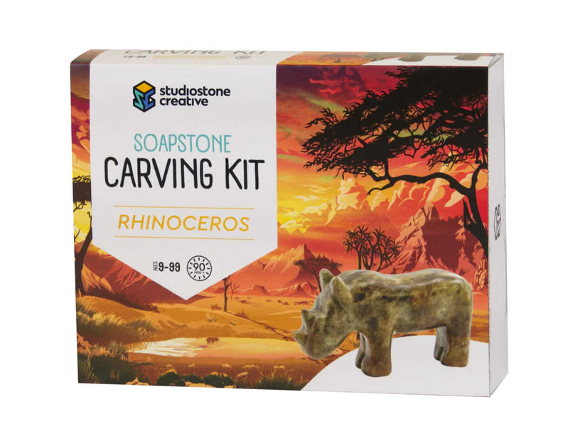 Soapstone Carving Kit- Rhinoceros