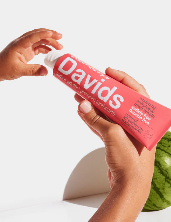 Davids kids + adults premium toothpaste- strawberry watermelon