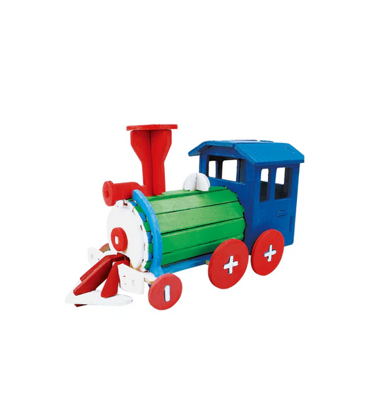 3D Wooden Puzzle with Paint Kit: Locomotive
