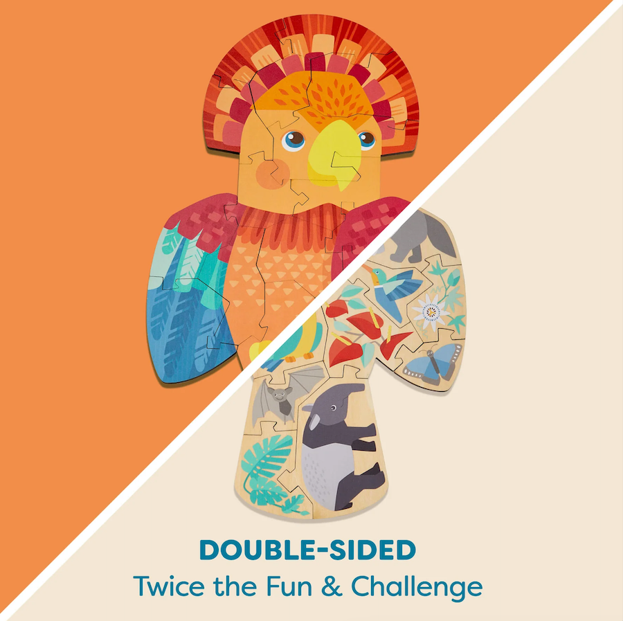 Parrot Double-Sided Wooden Puzzle