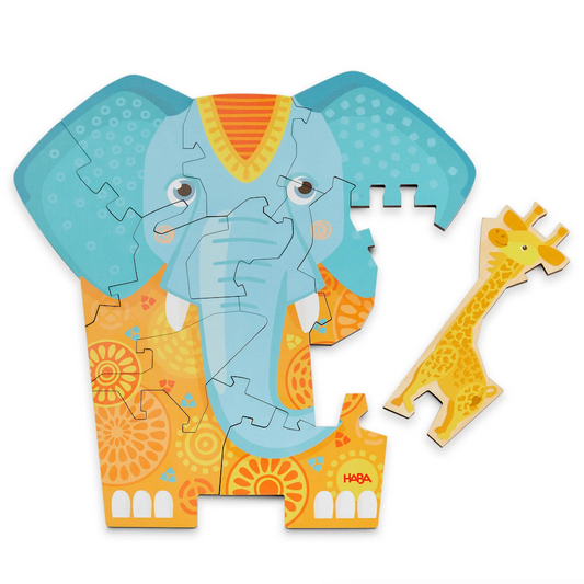 Elephant Two-Sided Wooden Puzzle