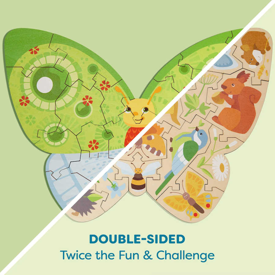 Butterfly Two-Sided Wooden Puzzle