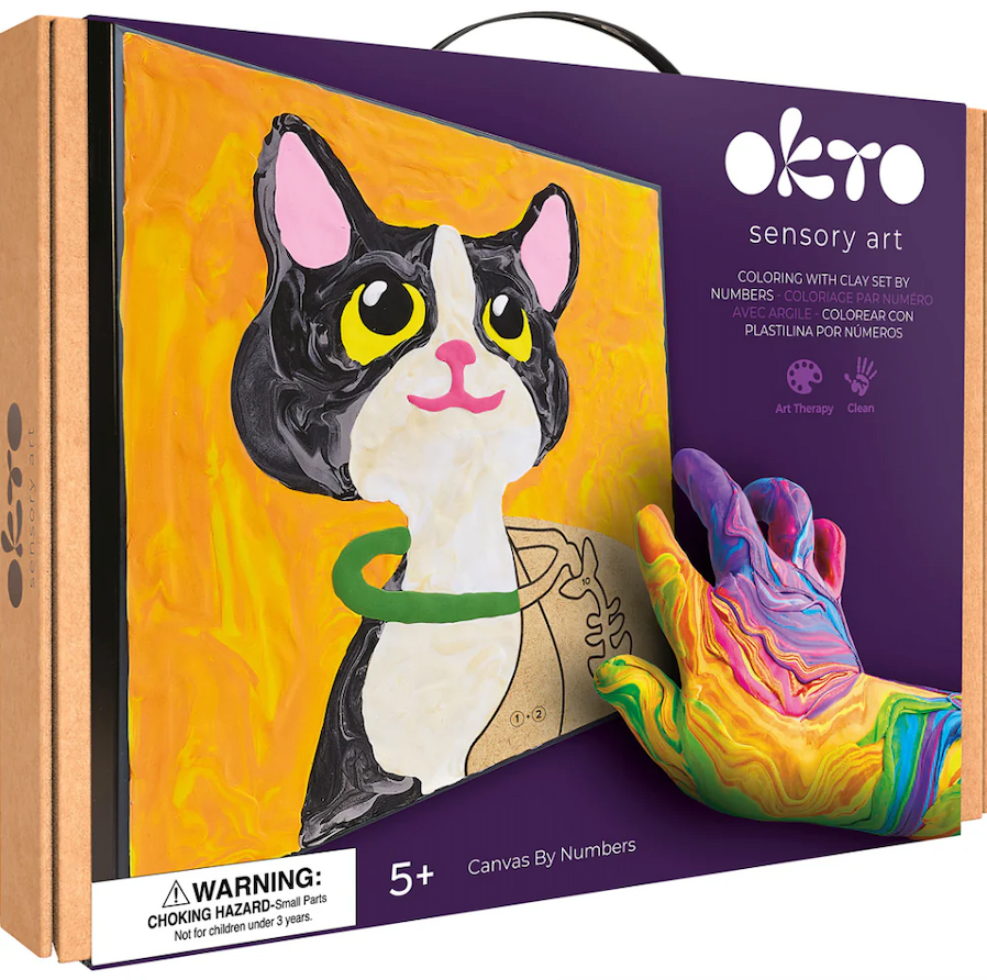 Sensory Art Coloring with Clay Set by Numbers - Cat