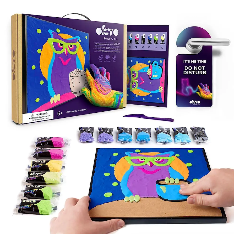 Sensory Art Coloring with Clay Set by Numbers - Owl