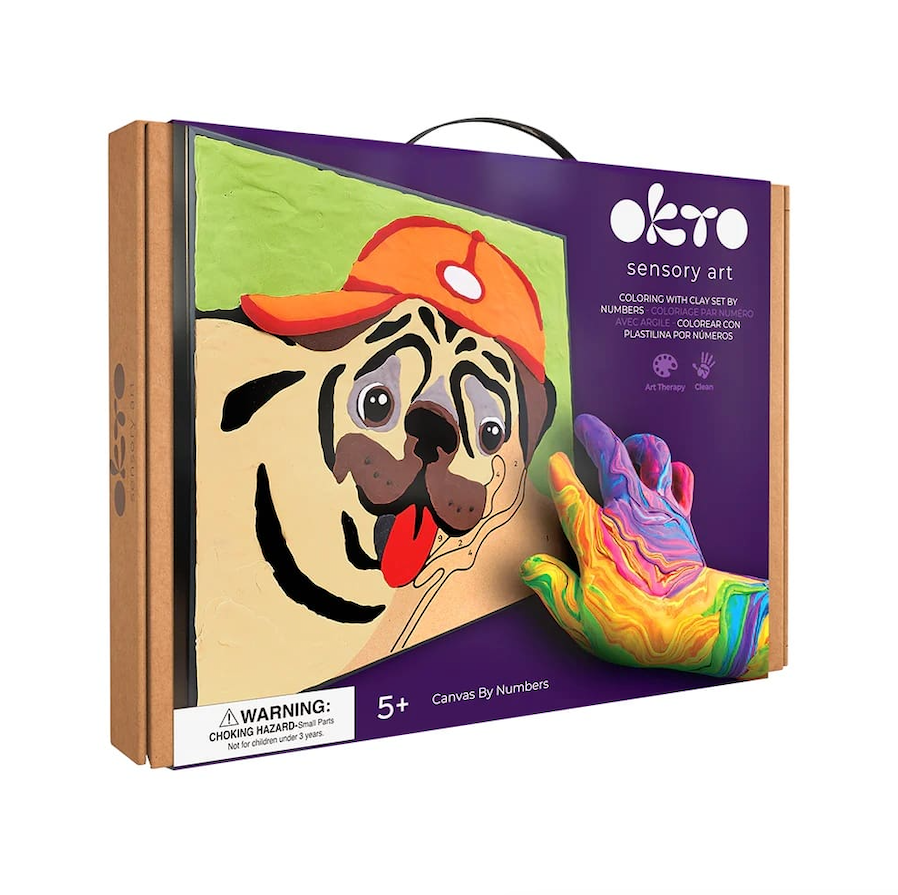 Sensory Art Coloring with Clay Set by Numbers - Pug dog