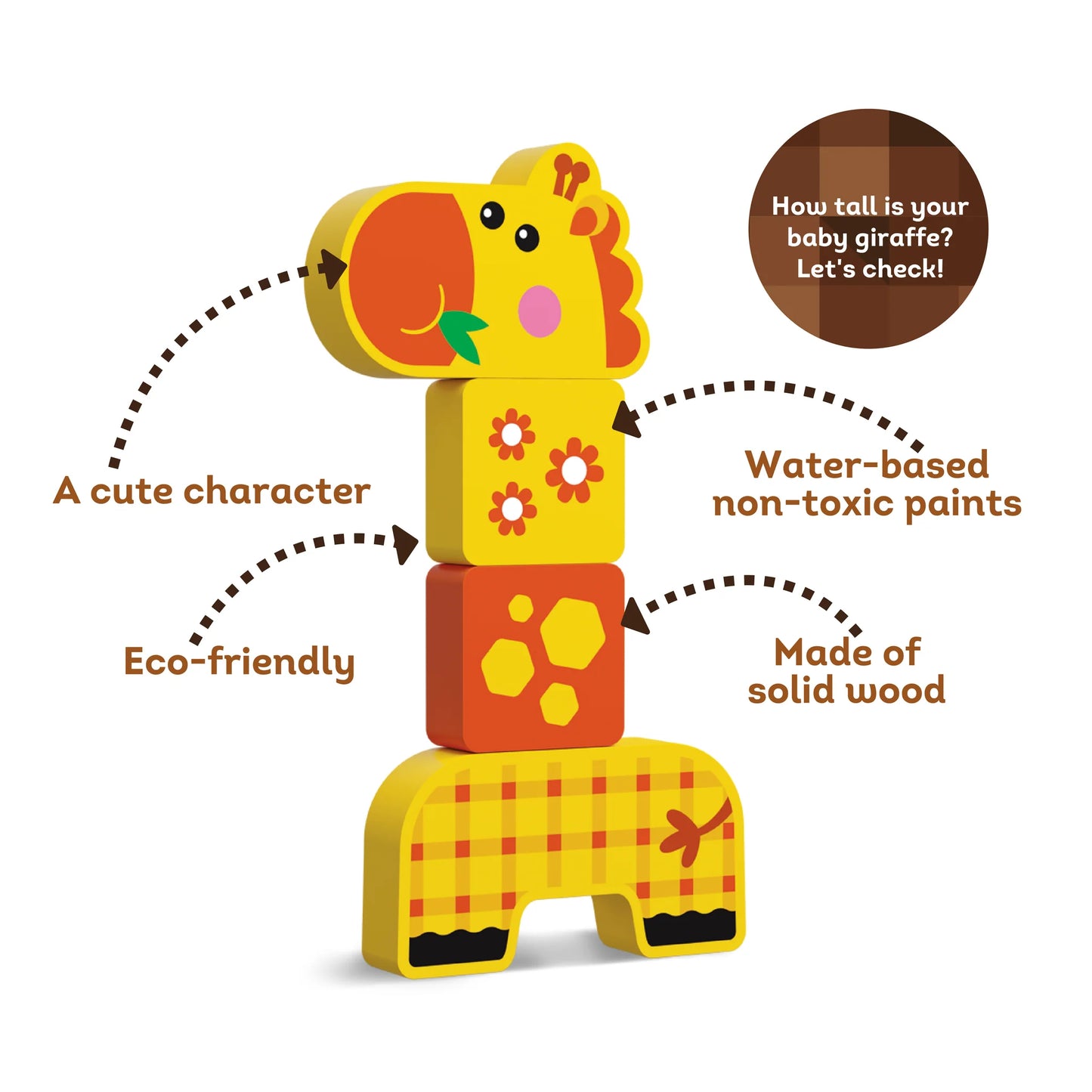 Kids Hits Wooden Toy- Friendly Giraffe