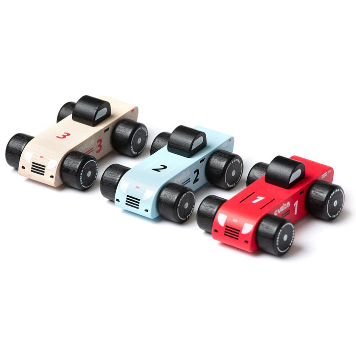 Wooden Toy- Vehicle Set Racing Cars