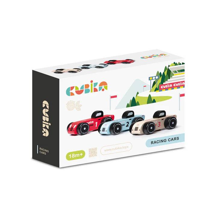 Wooden Toy- Vehicle Set Racing Cars