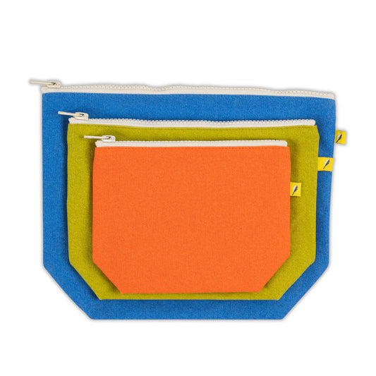 Organic Cotton Zip Pouches - Set of 3