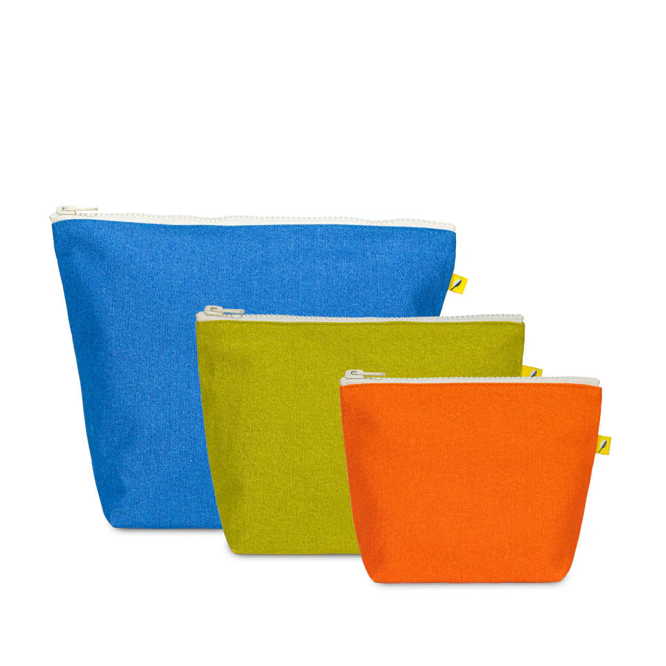 Organic Cotton Zip Pouches - Set of 3