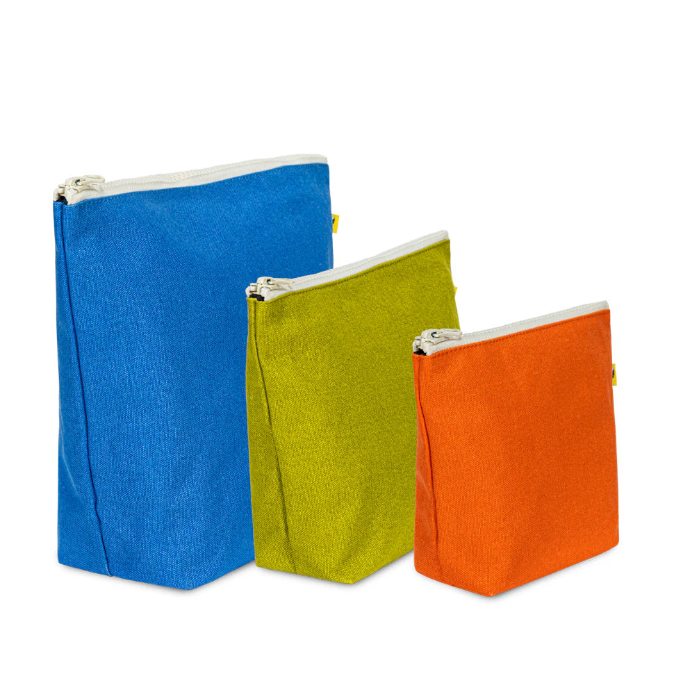 Organic Cotton Zip Pouches - Set of 3