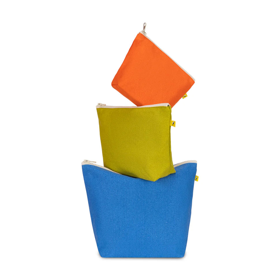 Organic Cotton Zip Pouches - Set of 3