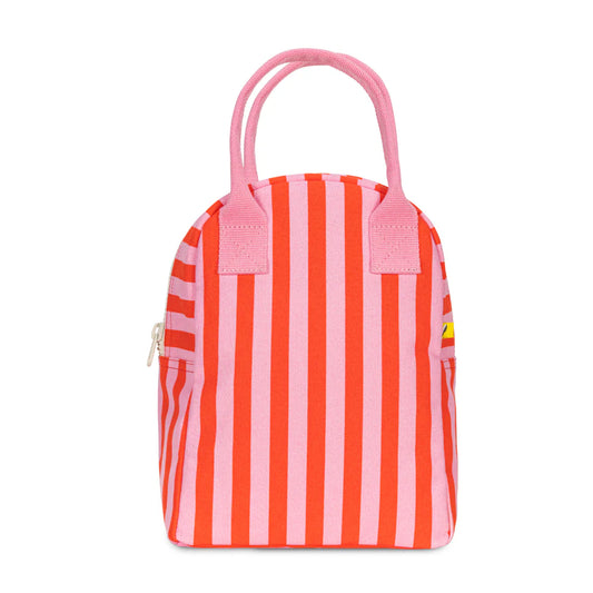 Organic Cotton Lunch Bag - Awning Stripe Pink