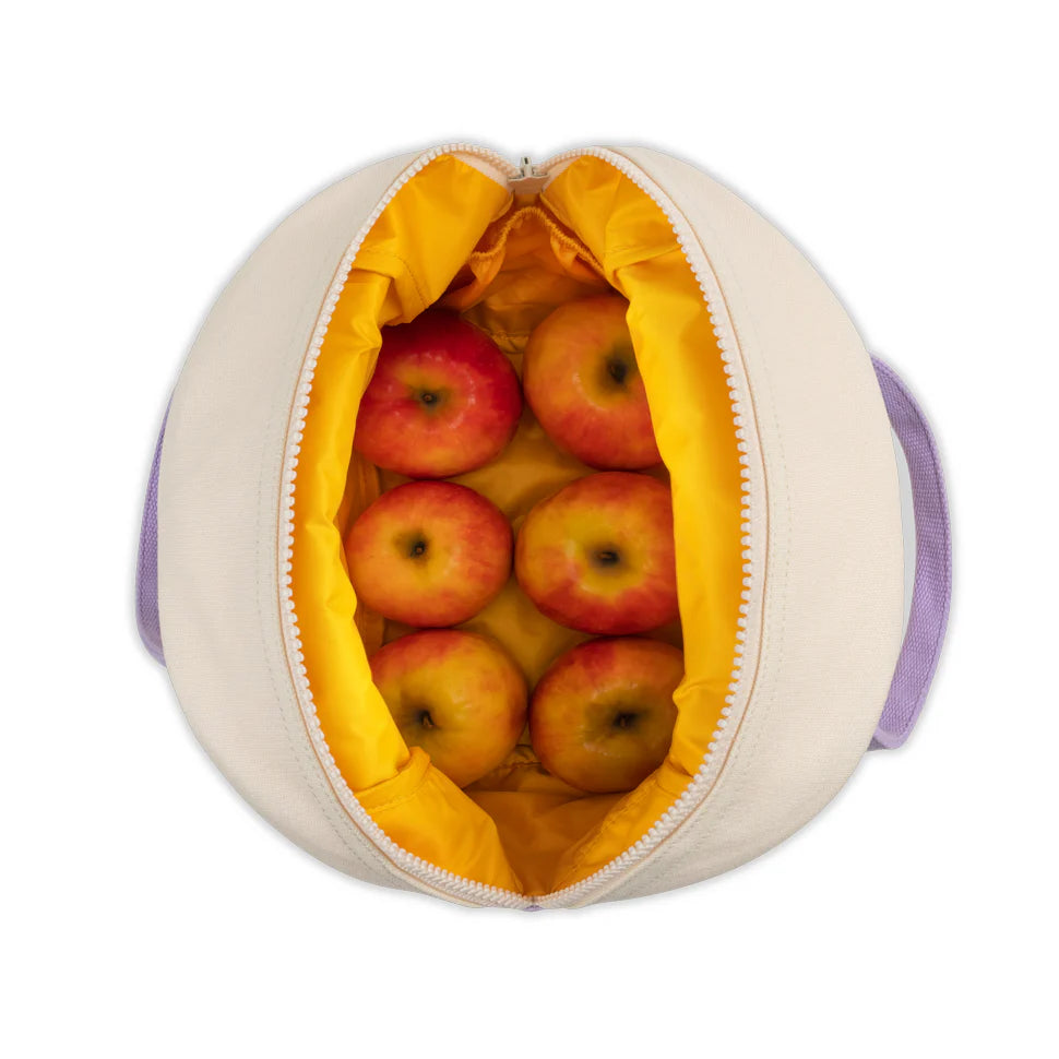 Organic Cotton Lunch Bag - ‘Lunch’ Lavender Poppy