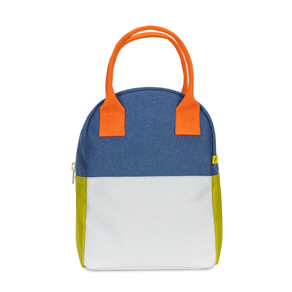 Organic Cotton Lunch Bag - Two Tone Citrus Sky