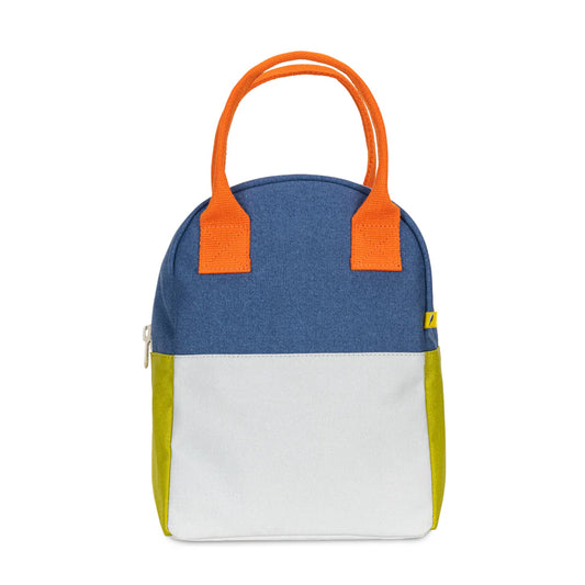 Organic Cotton Lunch Bag - Two Tone Citrus Sky